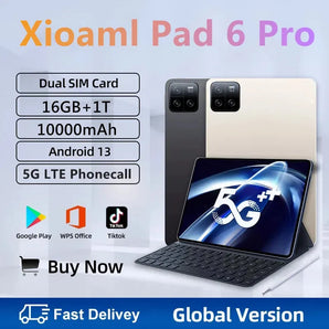 2024 Global Version Pad 6 PRO Tablet Android 13 16GB 1T 11 Inch 10000mAh 5G Dual SIM Phone Call GPS Bluetooth WiFi WPS Tablet  ComputerLum.com   