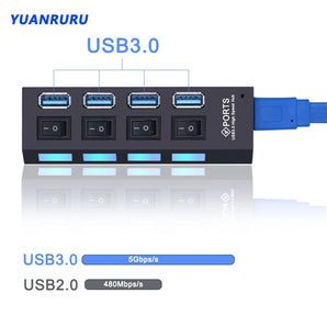 High-Speed USB Hub with Switch: Seamless Data Transfer Hub  computerlum.com   