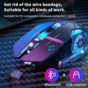 Ultimate Silent Bluetooth Gaming Mouse: Wireless PC Freedom & Customizable DPI  computerlum.com   