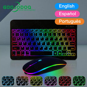 Rainbow Backlit Wireless Keyboard and Mouse Set: Ultimate Connectivity and Portability  computerlum.com   