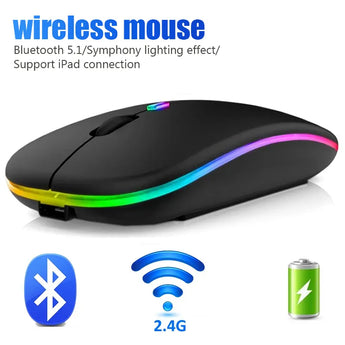 Wireless RGB Bluetooth Gaming Mouse: Enhanced Connectivity & Rechargeable  computerlum.com   