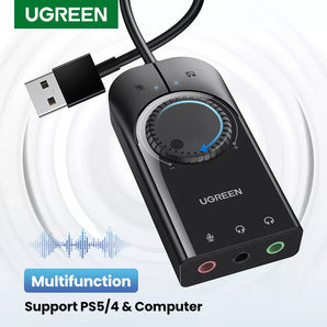 USB Sound Card Adapter: Upgrade Audio Quality for PC Laptop PS4  computerlum.com   