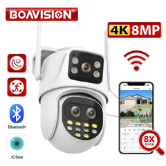 Ultimate Dual Lens Outdoor Security Camera: AI Tracking, Color Night Vision, Waterproof