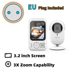 Baby Monitor: Wireless Video Color Camera with Night Vision & Temperature Monitoring