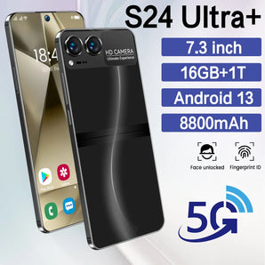 New Original S24 Ultra+ Smartphone 5G 7.3 HD 16G+1T Dual Sim Cellphones Android 13 Cell Phone Unlocked 72MP 8800mAh Phone Tablet  ComputerLum.com   