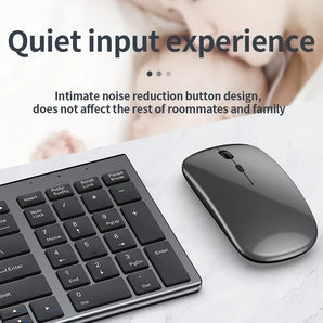 Gray Wireless Keyboard Mouse Combo: Enhanced Productivity Solution  computerlum.com   