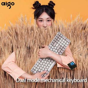 Aigo A100 Rechargeable Wireless Mechanical Keyboard: Customizable Blue Switches  computerlum.com   