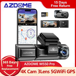 AZDOME M550 Pro Ultimate Car Surveillance Dash Cam: Superior Night Vision & GPS Tracking  computerlum.com   