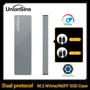 UnionSine Dual Protocol SSD Case: High-Speed Data Transfer & Durable Aluminum Construction  computerlum.com Default Title  