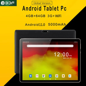 10.1 Inch 2024 New Tablet Android11, 4G+64GB Global Tablette 3G Phone Call Dual SIM Card or WIFI Google Play Tablets For Laptop