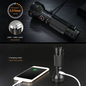 IF22A LED Flashlight: Bright USB Rechargeable Torch for Outdoor Use  computerlum.com   