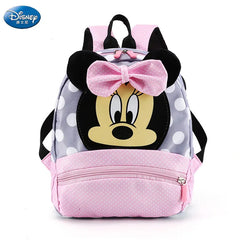 Mickey & Minnie Floral Denim Backpack: Disney Kids School Bag