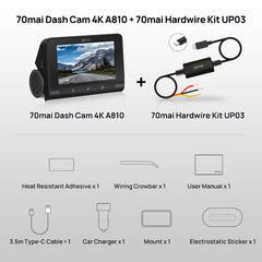 70mai Dash Cam A810 UHD 4K: Superior Image Quality & Safety Features