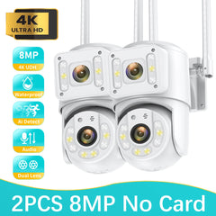 8MP Dual Lens Outdoor Security Camera: Advanced Human Detection & Night Vision