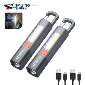 Smiling Shark LED Torch Light: USB Rechargeable Waterproof Flashlight  computerlum.com   