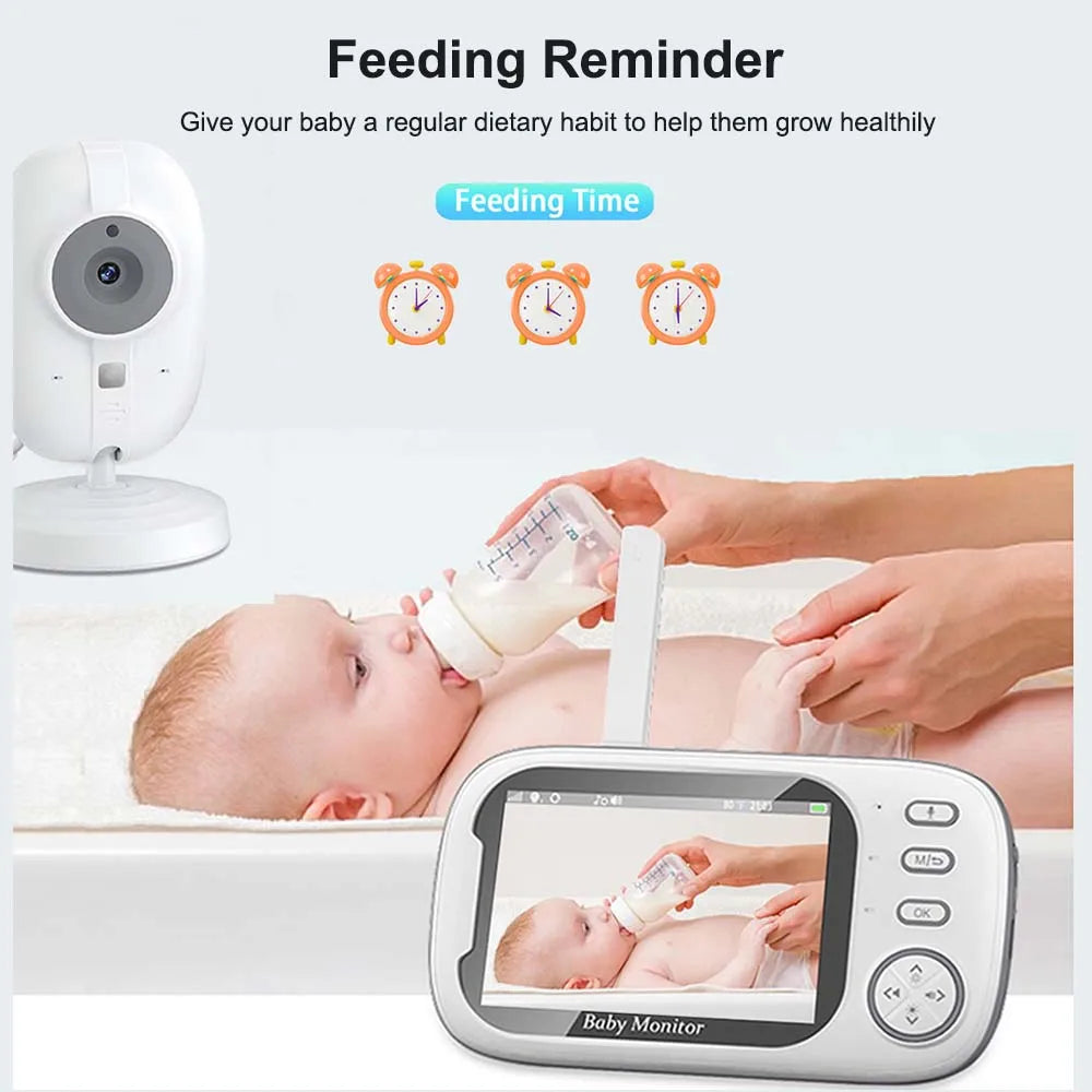 Video Baby Monitor 3.5'' LCD Display: 2.4G Night Vision Camera with Temperature Display  computerlum.com   