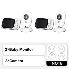 3.5" Baby Monitor with Two-Way Audio: Night Vision Camera & Long Battery Life