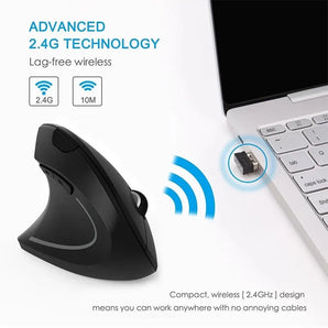 Ergonomic Wireless Vertical Mouse: Wrist Pain Relief & Enhanced Performance  computerlum.com   