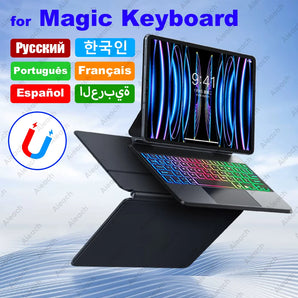 Rainbow Backlit Smart Cover with Gradient Design: Ultimate iPad Pro 11 Keyboard Case  computerlum.com   