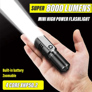 XHP50 LED Flashlight: Powerful Rechargeable Torch for Fishing  computerlum.com   
