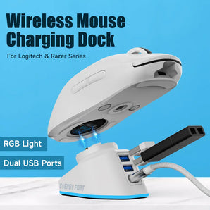 Wireless Gaming Mouse Charger Stand: RGB Fast Charging Dock  computerlum.com   