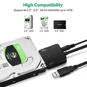 USB to SATA Adapter Cable: High-Speed Data Transfer for Samsung Seagate WD  computerlum.com   