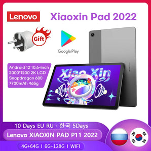 Lenovo Tab P12 Tablet Global Firmware Xiaoxin Pad 2022 Pad Pro 128GB 64GB 10.6'' Screen Snapdragon 680 Octa Core 7700mAh Tablets  ComputerLum.com   