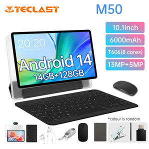 Teclast M50 2024 Tablet (Unisoc T606 8-core 2.0GHz/14GB(6GB+8GB) RAM/128GB ROM/10.1 Inch 1280*800iPS TDDI/WIFI5G/4G Dual SIM LTE  ComputerLum.com Blue  