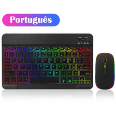 Rainbow Backlit Wireless Keyboard and Mouse Set: Ultimate Connectivity and Portability