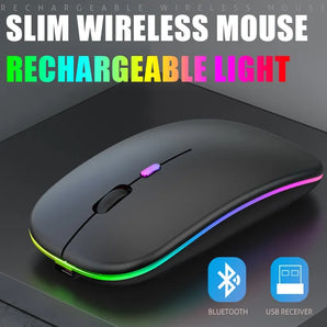 Bluetooth Wireless Mouse with Luminous Light: Ergonomic Mouse  computerlum.com   