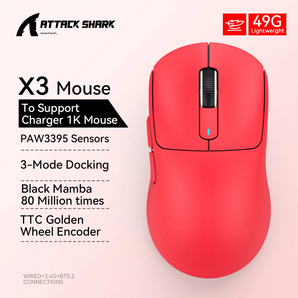 X3 PixArt Bluetooth Gaming Mouse: Precision for Pro Gamers  computerlum.com X3 Red  