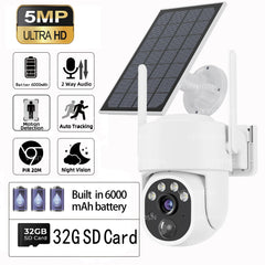Outdoor Solar Surveillance Camera: Weatherproof WiFi, Crystal Clear Night Vision