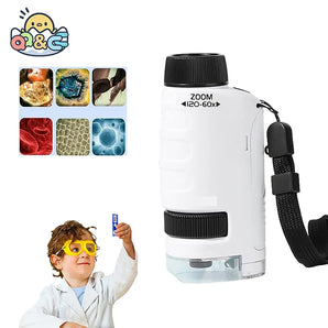 Pocket Microscope Kit for Kids: STEM Educational Science Toy with LED Light  computerlum.com   