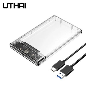 UTHAI Transparent Portable HDD Enclosure: Effortless Data Transfer & Security  computerlum.com   