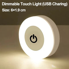 Mini Touch Sensor Night Light: USB Rechargeable Lamp for Cozy Spaces