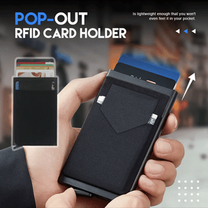 Aluminum RFID Blocking Wallet: Stylish Pop-up Card Case  computerlum.com   