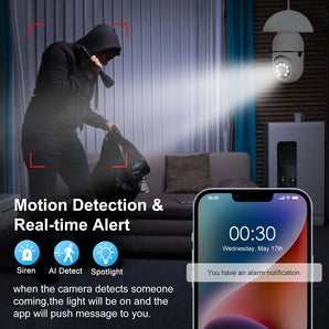 Night Vision Wifi Camera Bulb: Full Color Human Tracking & Zoom  computerlum.com   