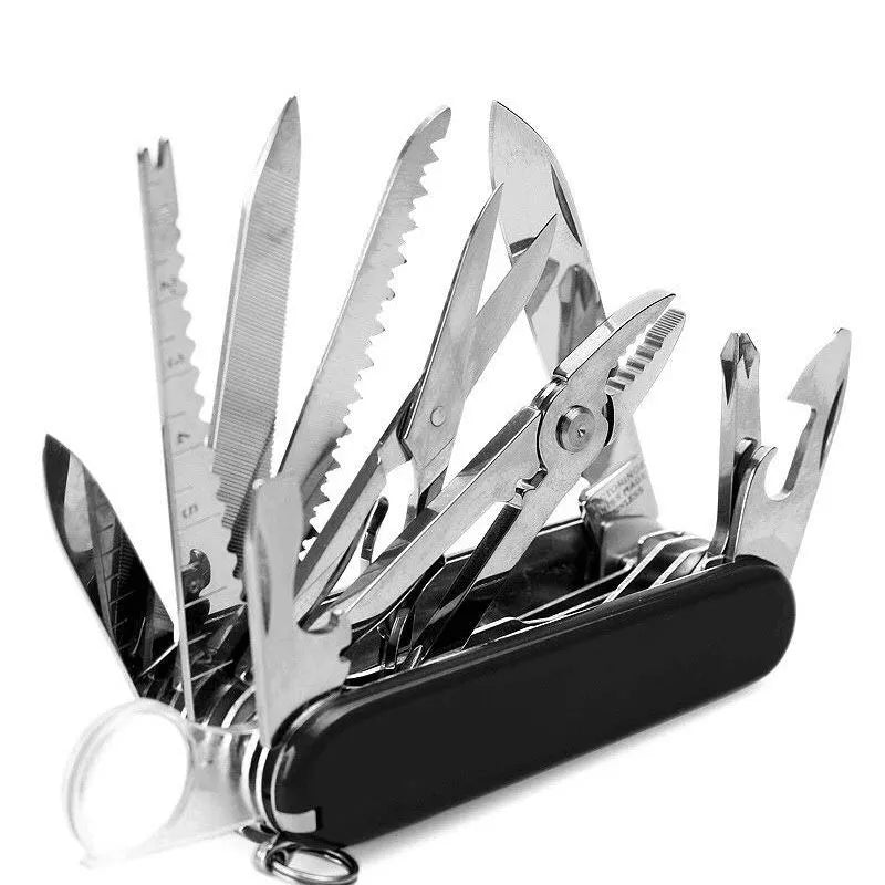 Swiss Army Knife: Ultimate Outdoor Survival Tool with 17-in-1 Functionality  computerlum.com Type 1-Black  