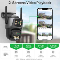 Outdoor AI Dual Lens PTZ Security Camera: Intelligent Surveillance & Tracking