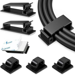 Cable Clips: Manage Cords Easily with Strong Adhesive - Black/White/Transparent  computerlum.com   