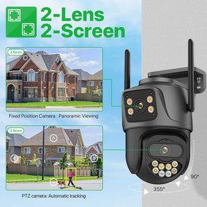 Outdoor AI Dual Lens PTZ Security Camera: Intelligent Surveillance & Tracking  computerlum.com   