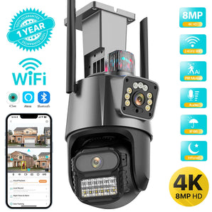 Outdoor Smart Security Camera: AI Auto Tracking & Night Vision  computerlum.com 8MP NO SD Card US plug 