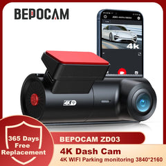 BEPOCAM UHD Mini Dash Cam: Crystal-Clear 4K Recorder with WiFi
