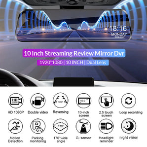 Car Mirror Camera Touch Screen Dual Recording: Full HD Video  computerlum.com   