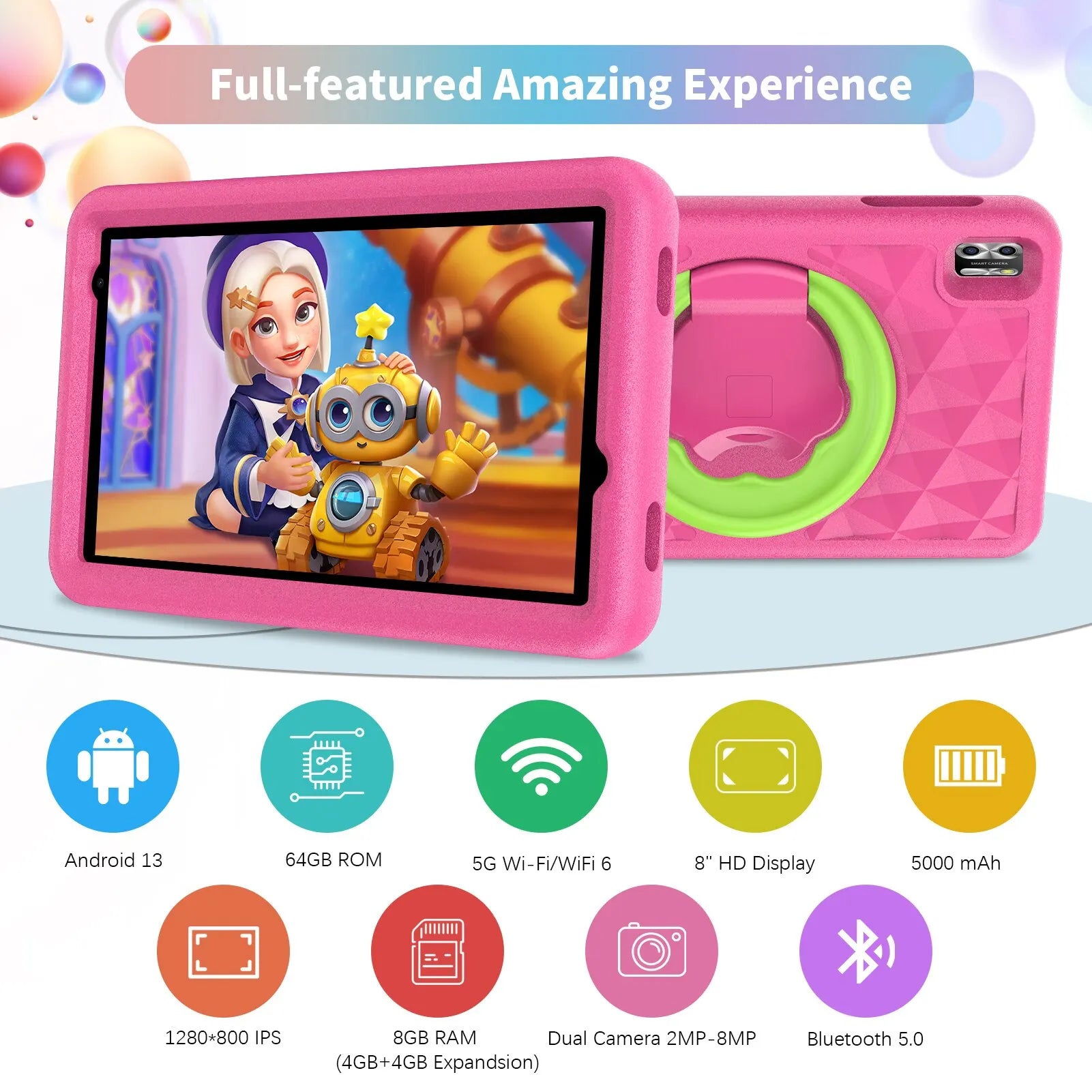 VASOUN Kids Tablet 8 Inch: Educational Android 13 Quad Core Device for Children  computerlum.com   