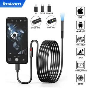 INSKAM Endoscope Camera: Waterproof Borescope for iPhone & Android  computerlum.com   