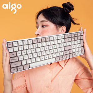 Aigo A100 Rechargeable Wireless Mechanical Keyboard: Customizable Blue Switches  computerlum.com   