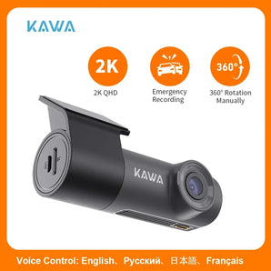 KAWA D5 Dash Cam: Night Vision & Emergency Recording Control: Spoken Commands, 360° Rotation, Wi-Fi, Crystal-Clear Footage  computerlum.com   