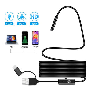 Endoscope Camera: Precision Inspection Tool for PC and Android Devices  computerlum.com 5.5mm soft cable 1m 