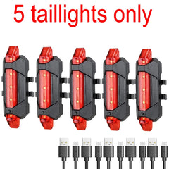 Bike Light Set: Enhanced Safety USB Rechargeable Headlight and Taillight